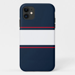 Sporty Bright Red White Navy Blue Racing Streifen Case-Mate iPhone Hülle