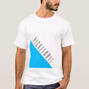 Sporty Bright Sky Blue Wedge Tall Pickleball Text T-Shirt