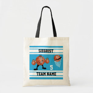 Sporty Cartoon Basketball-Charakter   Baby Blue Tragetasche