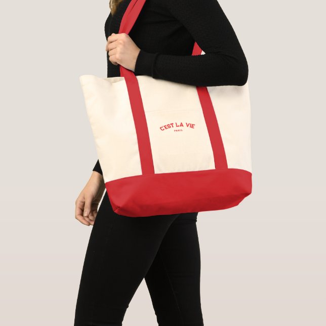 Sporty C'est La Vie Paris Red Tragetasche (Vorderseite (Produkt))