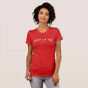 Sporty C'est La Vie Paris Rot T-Shirt