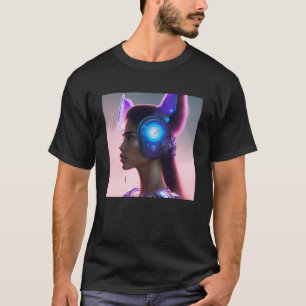 Sporty Chic Rebel Frau Cat Wolf Dog Ears Future T T-Shirt