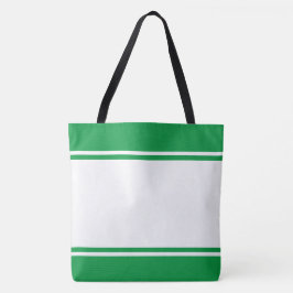 Sporty Chic Wide White Kelly Green Racing Streifen