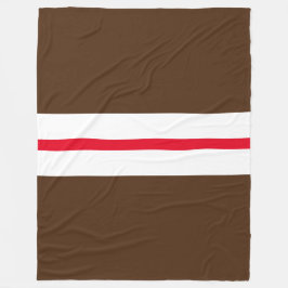 Sporty Dark Brown Slim Red White Racing Streifen Fleecedecke