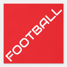 Sporty Diagonal weißer FOOTBALL Text auf hellrot Tapete