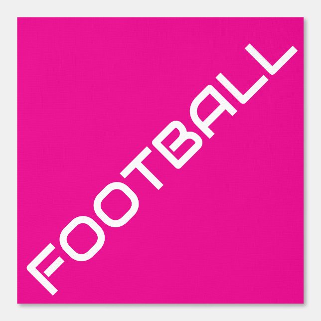 Sporty Diagonal weißer FOOTBALL Text auf Hot Pink Tapete (Vorderseite)