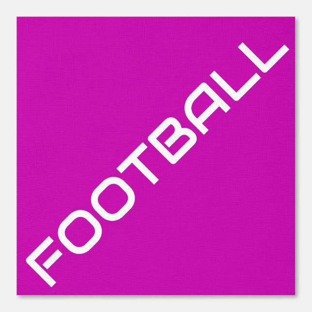 Sporty Diagonal weißer FOOTBALL Text auf Magenta Tapete (Vorderseite)