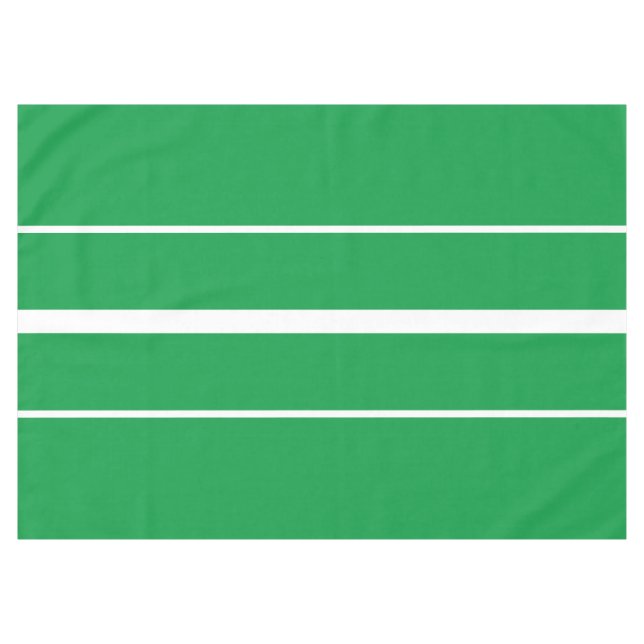 Sporty Festive Kelly Green White Racing Streifen Tischdecke (Vorderseite (Horizontal))