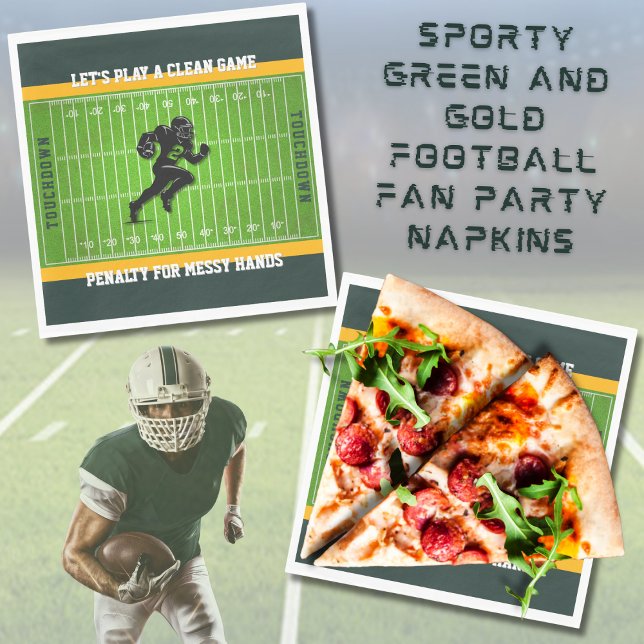 Sporty Football Fan Tailgate Party Napkins Serviette (Score big on game day with these vibrant football party napkins! )