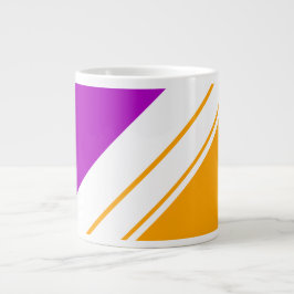 Sporty Fuchsia Gelbe, weiße, schlanke Streifen Jumbo-Tasse