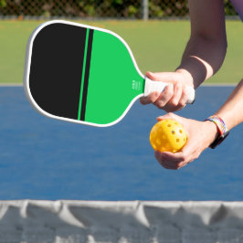 Sporty Fun Bright Lime Green Black Color Block Pickleball Schläger