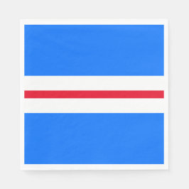 Sporty Fun Moderne, helle, rote, blaue Streifen Serviette