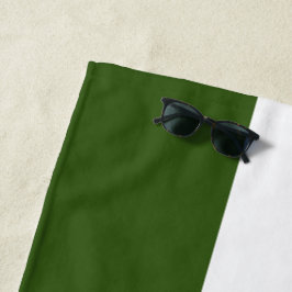 Sporty Fun Wide Bold Forest Green White Stripes Strandtuch