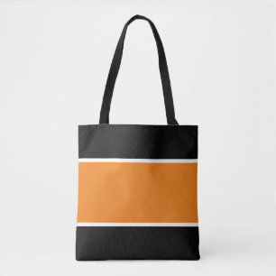 Sporty Fun Wide Bright Orange White Black Stripes
