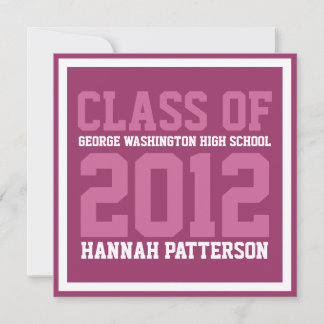 Sporty Girl Jersey Uniform Berry Graduation Party Einladung