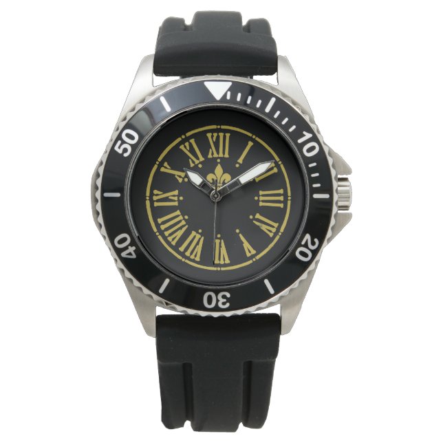 Sporty Gold und Black eWatch Armbanduhr (Vorderseite)