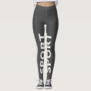 Sporty Gray Bichromatic Vertical Band Leggin Leggings