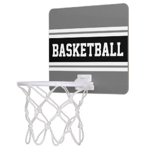 Sporty Gray Schwarz-weiß Stripes fett Athletic Tex Mini Basketball Netz