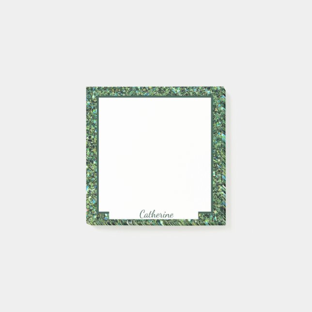 Sporty Green Grass Border personalifizieren Post-it Klebezettel (Vorderseite)