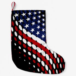 Sporty Halftone USA Flag Kleiner Weihnachtsstrumpf