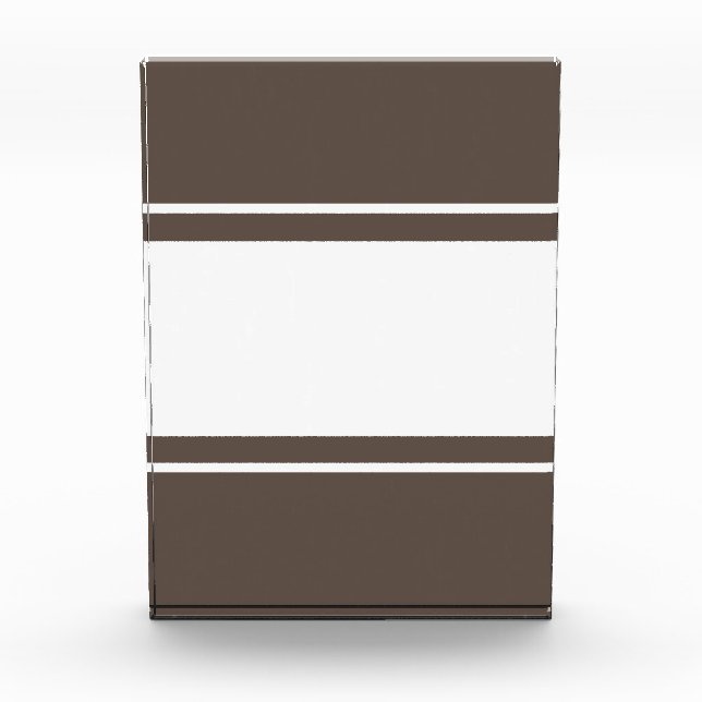 Sporty Horizontal White Soft Brown Racing Stripes Fotoblock (Vorderseite)