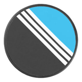Sporty Ice Blue Black Slant White Racing Streifen Eishockey Puck