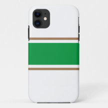 Sporty Kelly Green Brown Racing Streifen auf Weiß