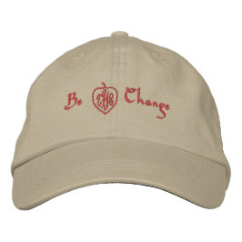 Sporty Khaki 'Be the Change' Bestickte Baseballkappe