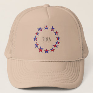 Sporty Khaki Patriotic Truckerkappe