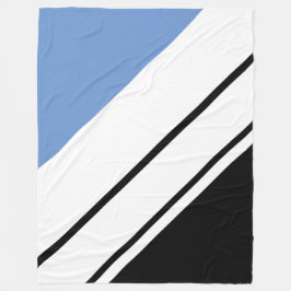 Sporty Light Blue Black Wide White Racing Streifen Fleecedecke