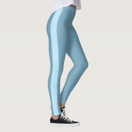 Sporty Light Blue monochrome vertikale Band Leggings