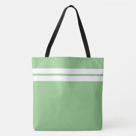 Sporty Light Green Twin White Top Racing Streifen