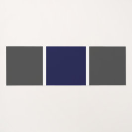 Sporty Navy Blue White Gray Wide Color Blocks Yogamatte