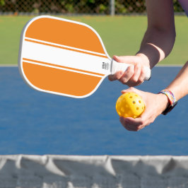 Sporty Orange Slim White Racing Stripes Pickleball Schläger