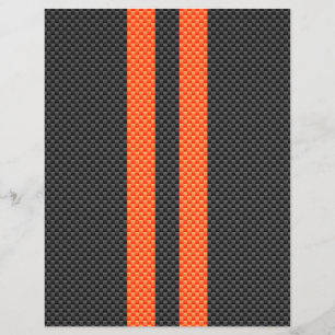 Sporty Orange Streifen auf Carbon Fibre Style Prin Flyer