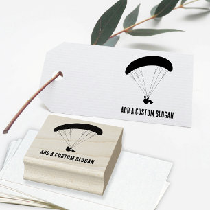 Sporty Paragliding Graphic - Benutzerdefinierter S Gummistempel