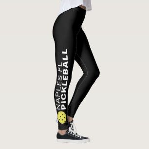 Sporty Pickleball Custom Town Team Name Black Leggings
