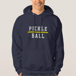 Sporty PICKLEBALL Gelber Streifen auf Navy Blue Hoodie