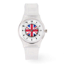 Sporty Pink Silicon Watch - Die britische Flagge f Armbanduhr
