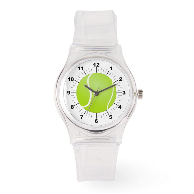Sporty Pink Silicon Watch für Damen Tennis Ball Armbanduhr (Vorderseite)