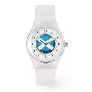 Sporty Pink Silicon Watch - Schottland-Flagge für  Armbanduhr