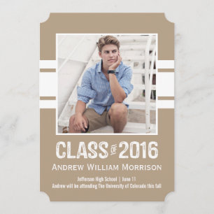 Sporty Prep Abschluss Foto Class 2016 Einladung