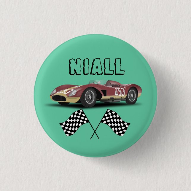 Sporty Race Car Button (Vorderseite)