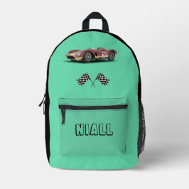 Sporty Race Car Personalisiert Bedruckter Rucksack