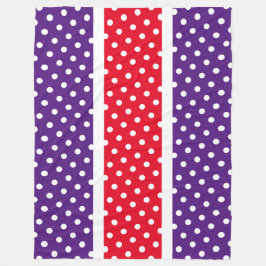 Sporty Red Royal Lila White Polka Dots Streifen Fleecedecke