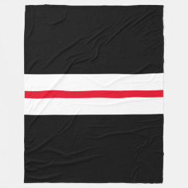 Sporty Red White Center Racing Streifen auf schwar Fleecedecke