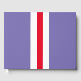 Sporty Red White Stripes auf Periwinkle Gästebuch