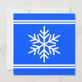 Sporty Royal Blue White Racing Stripes Snowflake Feiertagskarte