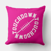 Sporty Slant Football TOUCHDOWN auf hellrosa