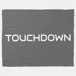 Sporty TOUCHDOWN Modern Text On Bold Deep Gray Fleecedecke